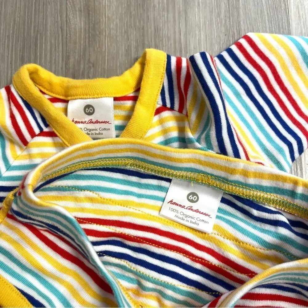 Hanna Andersson Dress Baby 3-6 Months Multicolor Striped Diaper Cover Bloomers